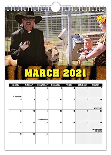 Tiger King - Calendario de pared 2021 // Divertido/extravagante/Navidad/Cumpleaños/Idea de regalo/Presente/Novedad/Humor/Secreto Santa/Planificador de año/Regalo de oficina