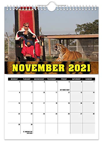 Tiger King - Calendario de pared 2021 // Divertido/extravagante/Navidad/Cumpleaños/Idea de regalo/Presente/Novedad/Humor/Secreto Santa/Planificador de año/Regalo de oficina