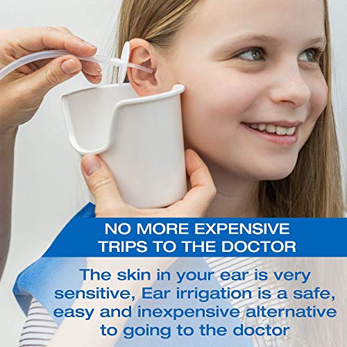 Tilcare Kit Limpiador de oídos Profesional – Sistema de lavado de oídos – Kit de limpieza para oídos perfectos – Incluye lavabo, jeringa, kit curetas, toalla y 25 puntas desechables