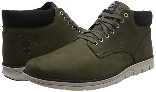 Timberland Bradstreet Leather Sensorflex, Botas Chukka para Hombre, Verde Dark Green Nubuck, 45.5 EU