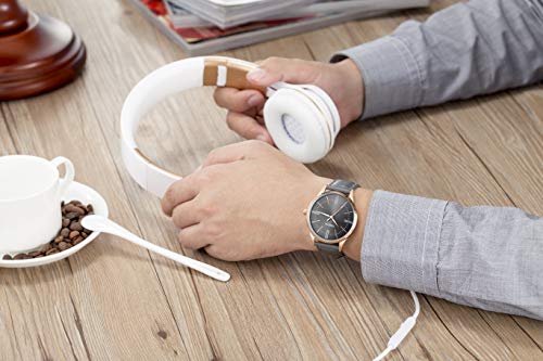 Time100 Reloj Cuarzo para Hombre de Deporte Moderno de número Romano con Diamante Correa de Piel W80226G (Gris)