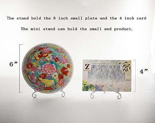 Tincogo Plata (2 Piezas) Hierro Pantalla Soporte Plata Hierro Caballete para Libros de Cocina, Fotos, Platos Decorativos,Bowl,Placas, Tablets,4 Pulgadas