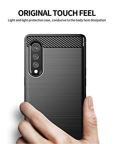 TingYR Funda para LG Velvet 5G UW, Resistente a los Arañazos, Fina de Silicona, Funda Interior de TPU Suave, Fundas para LG Velvet 5G UW Smartphone.(Negro)
