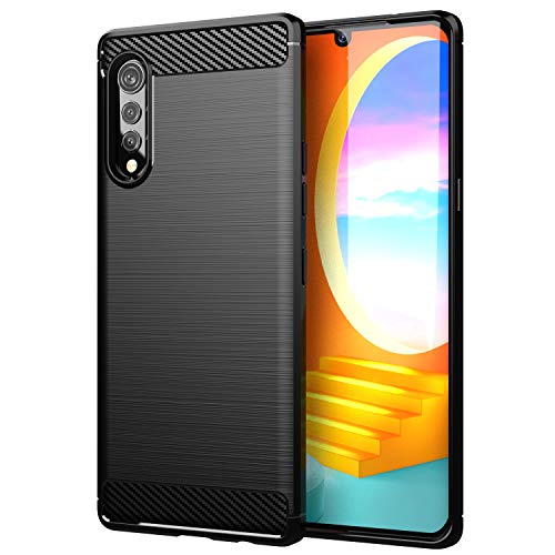TingYR Funda para LG Velvet 5G UW, Resistente a los Arañazos, Fina de Silicona, Funda Interior de TPU Suave, Fundas para LG Velvet 5G UW Smartphone.(Negro)