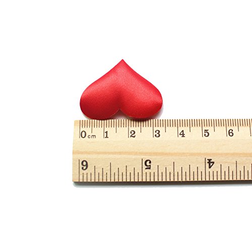 TININNA 100pcs Pétalos de Flores de 3D Corazón Pétalos en Seda Accesorio para Decoración De Boda Fiestas Confeti-Rojo