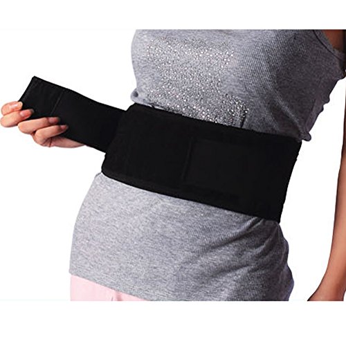 Tinksky Portable elástica ajustable infrarrojos self-heating Terapia magnética espalda Cintura Soporte Lumbar Deportiva Cinturón de doble tracción Correa inferior dolor Masajeador Talla XL (Negro)