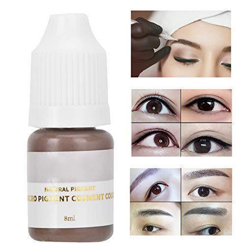 Tinta del Tatuaje Pigmentos de maquillaje Líquido seguro Suministro de tatuajes Café ligero 8 ml para cejas profesionales Linea de ojos Bordado para tintas Taza para cejas