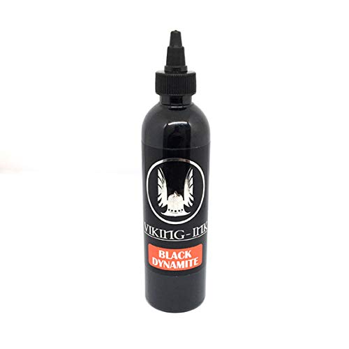 Tinta para tatuaje - BLACK DYNAMITE 9oz (270ml) - VIKING INK USA - Los mejores colores y negros en tintas para tatuaje del mercado - VEGANAS