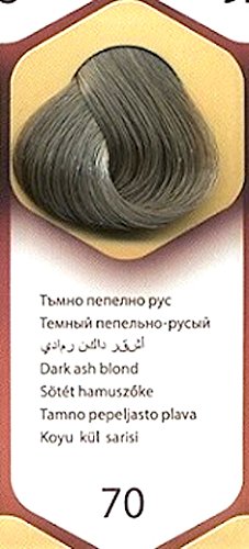 Tinte Permanente para el Cabello de Color Rubio Cenizo Oscuro 70