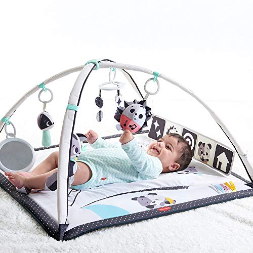 Tiny Love Black and White Gimnasio para bebés, Manta juegos bebé con 18 actividades del desarrollo, color Blanco Y negro estimulan la vista del recién nacido, Magical Tales