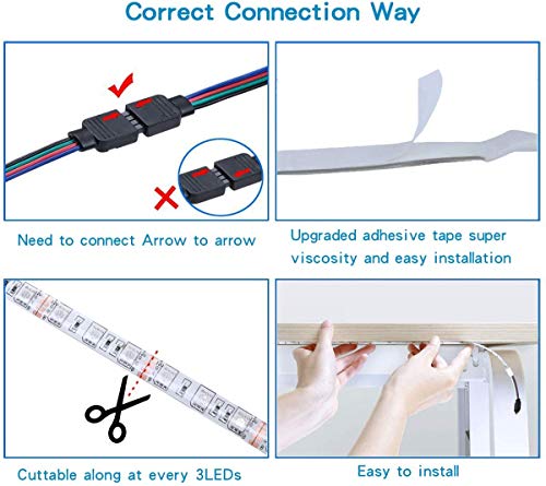Tira de luces LED de 10 m, 300 ledes, 20 colores, intensidad regulable, con mando a distancia por infrarrojos de 44 teclas, resistente al agua IP65, fuente de alimentación de 12 V, 5 A
