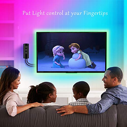 Tira LED, 5M(16.4ft) RGB tira de luces que cambia de color con control remoto y APP, con control remoto RF de 20 teclas Tira de luces LED para decoración navideña y cocina.
