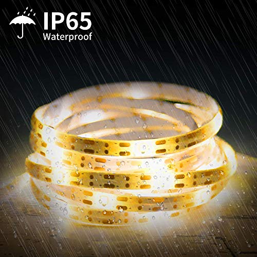 Tira LED Solar, Tiras de Luces 5M Impermeable IP65 Luces LED con 2 Modos Strip Light para Navidad Fiestas Bodas Jardines Festivales Habitacion, Bar, Restaurante Decorativas- Blanco Cálido