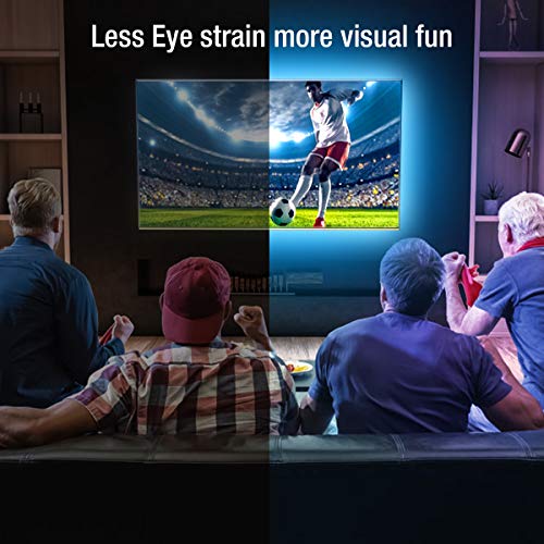 Tira LED TV 3.5 M, Bias Lighting para TV de 50-65 pulgadas, RGB de 11.5 pies, kit con mando a distancia, Bias Lighting de 5050 LED para HDTV