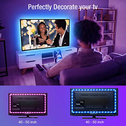 Tira LED TV 3.5 M, Bias Lighting para TV de 50-65 pulgadas, RGB de 11.5 pies, kit con mando a distancia, Bias Lighting de 5050 LED para HDTV