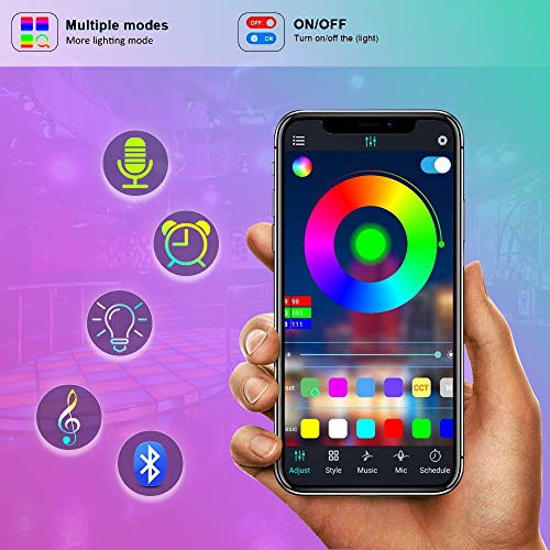 Tiras LED, JESLED 5M Tiras de Luces LED Sincronización de música Bluetooth, control de aplicaciones, Remoto de 44 Botones, 5050 RGB LED Strip, para Habitacion, Hogar, Bar, Fiesta, Restaurante