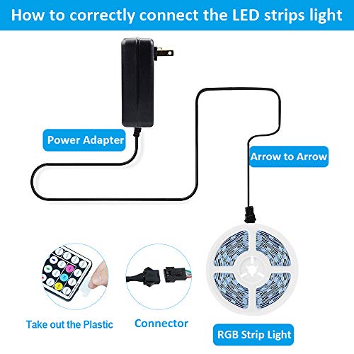 Tiras LED, JESLED 5M Tiras de Luces LED Sincronización de música Bluetooth, control de aplicaciones, Remoto de 44 Botones, 5050 RGB LED Strip, para Habitacion, Hogar, Bar, Fiesta, Restaurante