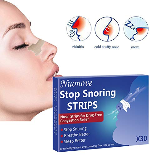 Tiras Nasales, Nasal Strips, Tiras Nasales Antironquidos, Premium que evitan la apnea del sueño y la Congestión Nasal, 30 PCS
