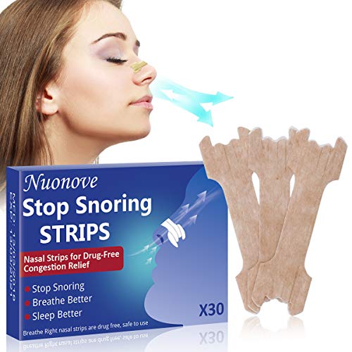 Tiras Nasales, Nasal Strips, Tiras Nasales Antironquidos, Premium que evitan la apnea del sueño y la Congestión Nasal, 30 PCS