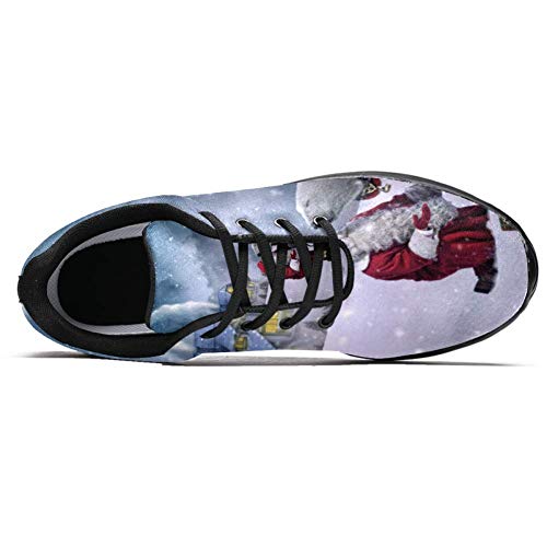 TIZORAX Zapatillas de running para mujer, diseño de Papá Noel y oso polar, de malla, transpirable, senderismo, tenis, color Multicolor, talla 38 EU