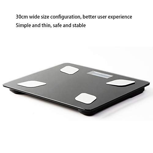 TKFY Escala de baño de Alta precisión Bluetooth Escala de Grasa Corporal hogar compartido Escala Escalas electrónicas Smartphone App Slim y Wide diseño 180KG Negro