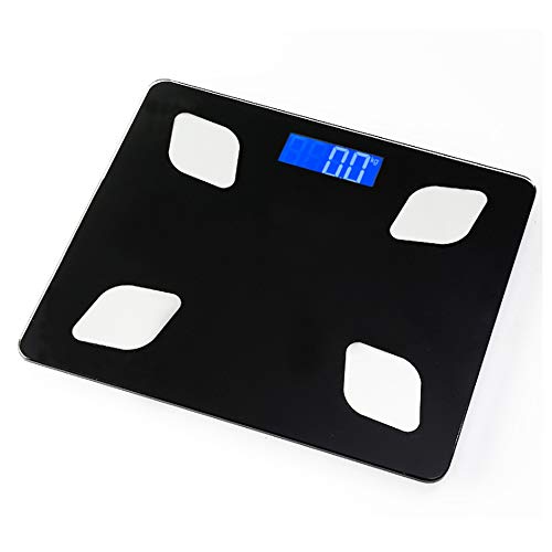TKFY Escala de baño de Alta precisión Bluetooth Escala de Grasa Corporal hogar compartido Escala Escalas electrónicas Smartphone App Slim y Wide diseño 180KG Negro