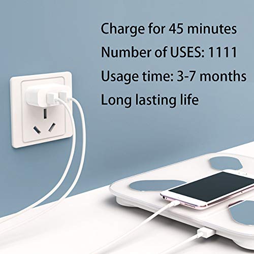 TKFY Escala de Grasa Corporal de Peso Corporal Digital Básculas de baño con aplicación para Smartphone USB Carga Cuerpo analizador de composición 180KG Blanco