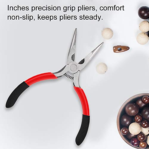 TMISHION Alicates de Piercing, Punta de Aguja y Nariz Larga para Hacer Joyas, para Uñas Gruesas o Incrustadas para Uñas de Acero Inoxidable, Punteante, Hoja Curva