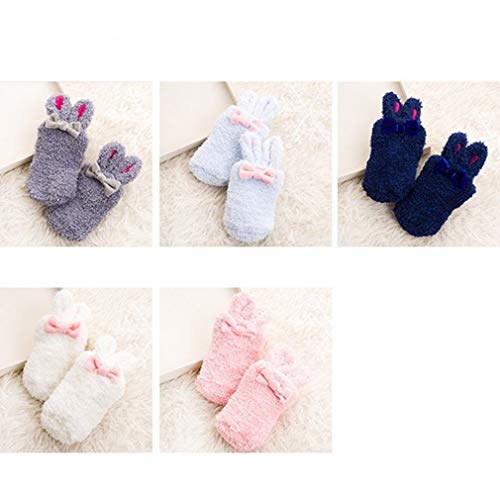 Toalla de Invierno para Dormir Calcetines de Terciopelo de Coral para niños Calidez de Invierno Engrosamiento Calzado de Moda para niña Lolita Encantadora (rosado1-3 años)