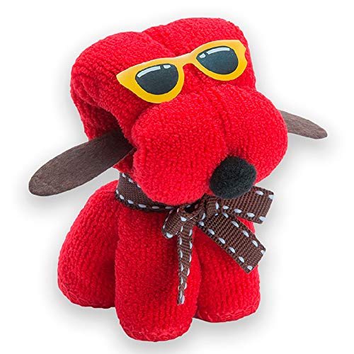 Toalla Perrito, Lote 25 Toallas. Regalos Originales para entregar a los Invitados en una Boda, comunión o Bautizo. Regalar Toallas Originales