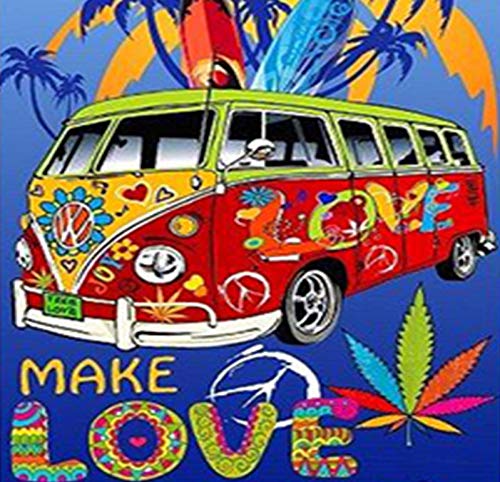 Toalla Playa fotográfico Furgoneta Hippie tamaño grande cm.85 x 165 Hippies