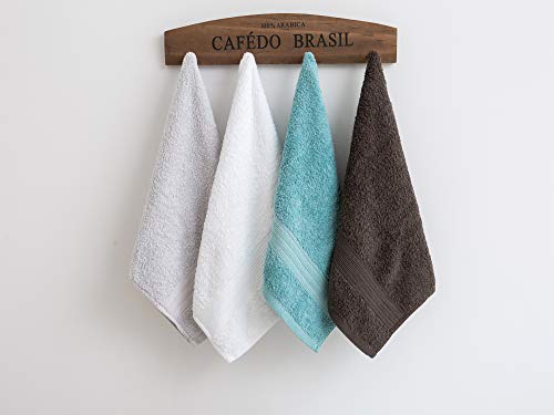 Toallas de mano grandes de algodón (Blanco, paquete de 6, 40 x 72 cm) - Uso multipropósito para baño, manos, cara, gimnasio y spa por GraceAier Towels