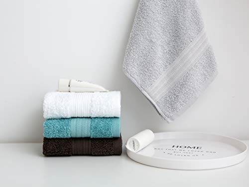 Toallas de mano grandes de algodón (Blanco, paquete de 6, 40 x 72 cm) - Uso multipropósito para baño, manos, cara, gimnasio y spa por GraceAier Towels