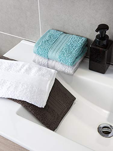 Toallas de mano grandes de algodón (Blanco, paquete de 6, 40 x 72 cm) - Uso multipropósito para baño, manos, cara, gimnasio y spa por GraceAier Towels