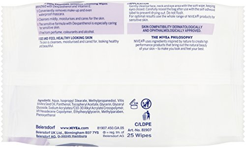 Toallitas de limpieza facial Nivea Daily Essentials para piel sensible, paquete de 6 unidades, 150 toallitas en total