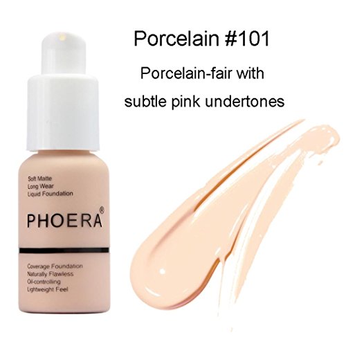 Toamen Nuevas Promociones! 30 ml PHOERA Mate Control de aceite Corrector Líquido Fundación (A)