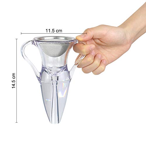 Todeco - Decantador de Vino Aireador, Decantador de Vino Tinto - Caja: Caja de regalo - Material: Acrílico - con anses