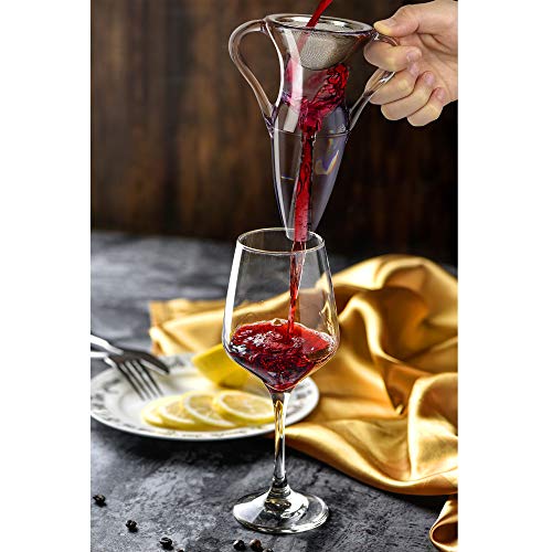 Todeco - Decantador de Vino Aireador, Decantador de Vino Tinto - Caja: Caja de regalo - Material: Acrílico - con anses