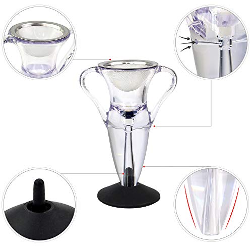 Todeco - Decantador de Vino Aireador, Decantador de Vino Tinto - Caja: Caja de regalo - Material: Acrílico - con anses