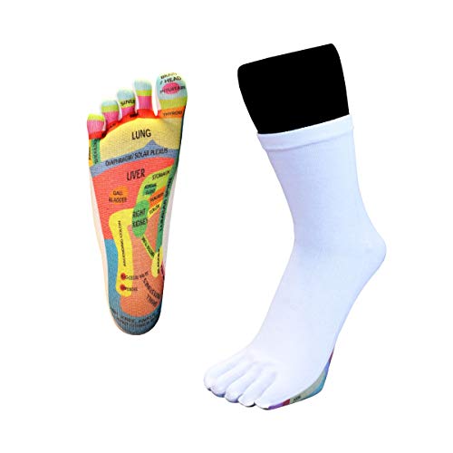 Toe 2 Toe TOETOE – Calcetines Reflectantes para Dedo del pie (Reino Unido 3 – 8,5 EU 36 – 43, Color Blanco)