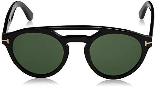 Tom Ford FT0537 01N 50 gafas de sol, Negro (Negro LucidoVerde), 50.0 Unisex Adulto