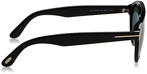 Tom Ford FT0537 01N 50 gafas de sol, Negro (Negro LucidoVerde), 50.0 Unisex Adulto