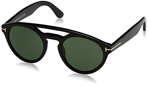 Tom Ford FT0537 01N 50 gafas de sol, Negro (Negro LucidoVerde), 50.0 Unisex Adulto