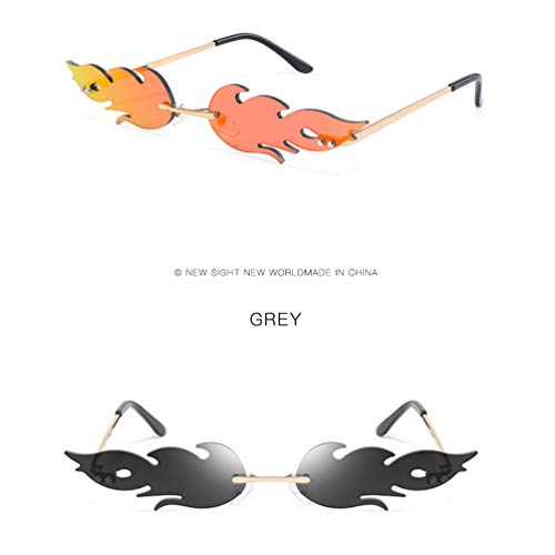Tomaibaby Gafas de Sol de Llama de Moda para Mujeres Hombres Gafas con Forma de Fuego Gafas de Fiesta Rojo