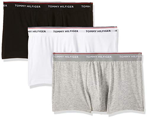 Tommy Hilfiger 3p Lr Trunk Boxer, Negro (Black/White/Grey Heather 004), XL (Pack de 3) para Hombre