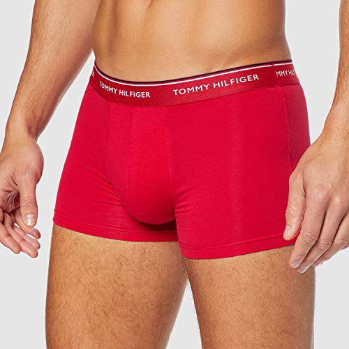 Tommy Hilfiger 3p Trunk, Blanco (White/Tango Red/Peacoat 611), Large (Pack de 3) para Hombre