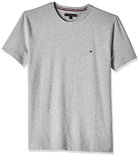 Tommy Hilfiger Core Stretch Slim Cneck tee Camiseta, Gris (Cloud Htr 501), Large para Hombre
