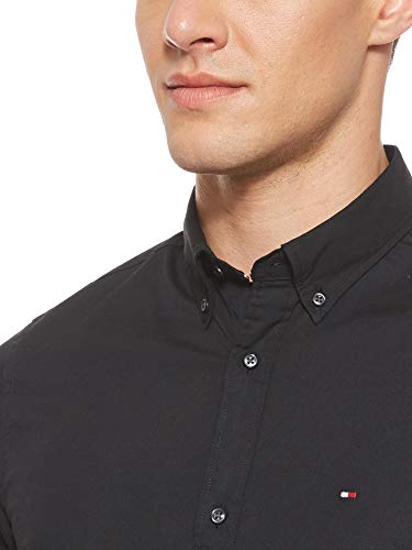 Tommy Hilfiger Core Stretch Slim Poplin Shirt Camisa, Negro (Flag Black 083), XX-Large para Hombre