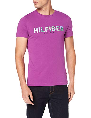 Tommy Hilfiger Hilfiger Applique tee Top Deportivo, Morado (Hyacinth Violet 526), Medium para Hombre