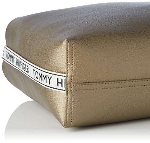 Tommy Hilfiger - Iconic Tote, Bolsos totes Mujer, Multicolor (Gold/Black Mix), 15.3x30.5x43.2 cm (W x H L)